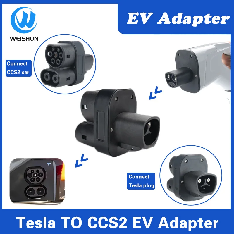 200A Tesla to CCS1 CCS2 EV Adapter DC Charging Pile CCS1 to CCS2 Tesla is suitable for Model XYS car 1000V 200KW car accessories