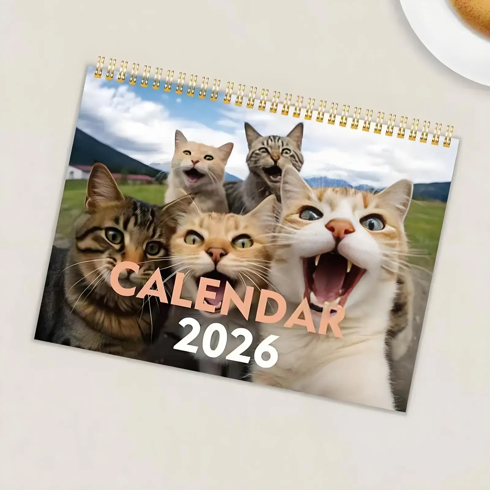 Calendario gattino 2026 12 mesi Promemoria appuntamenti Calendario a tema gatto per adulti Bambini Studenti Insegnanti Camera da letto Aula Casa