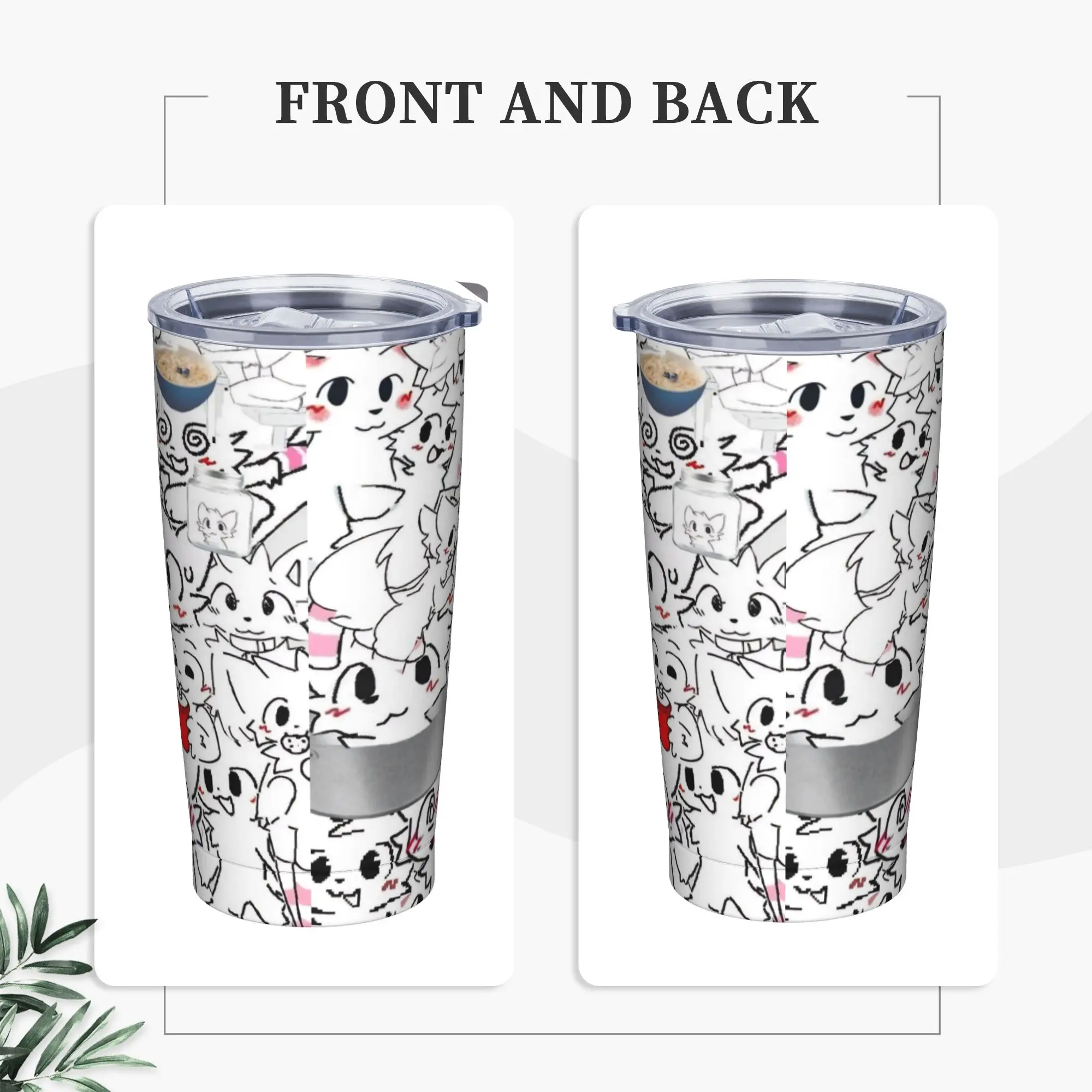 Boykissers Silly Cat Tumbler Vacuum Insulated Cute Furry Thermal Cup Stainless Steel Outdoor Mugs Water Bottle, 20oz