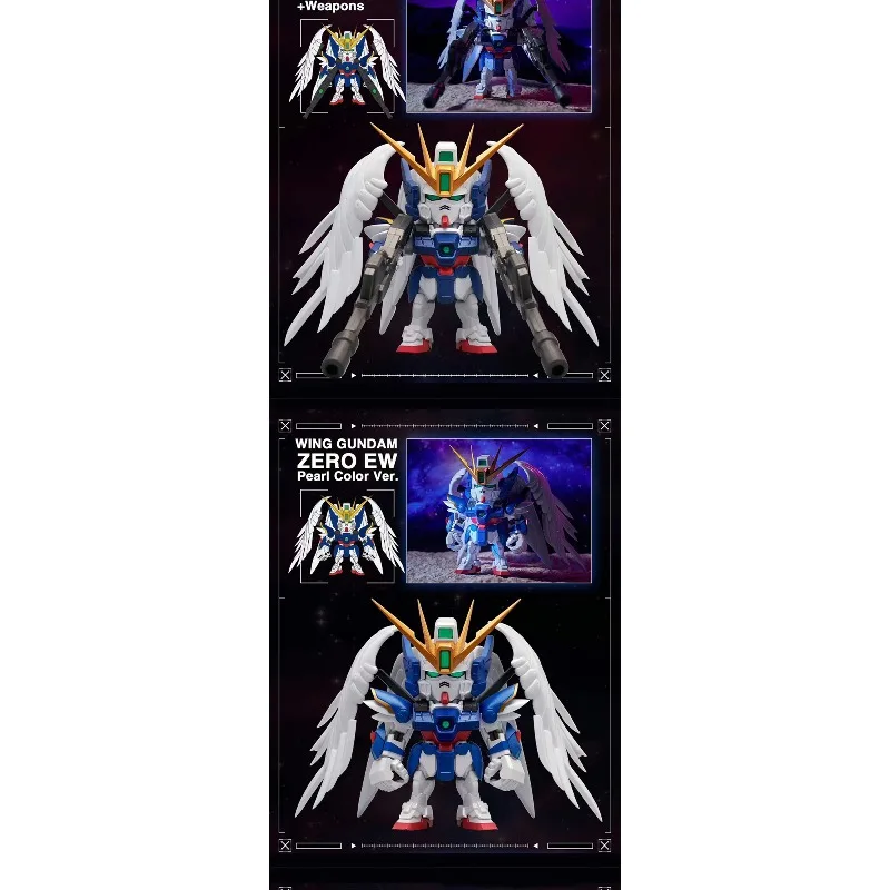 Bandai original brinquedo de doces gundam anime qmsv-mini ew figura de ação brinquedos para meninos meninas crianças presente modelo colecionável ornamentos