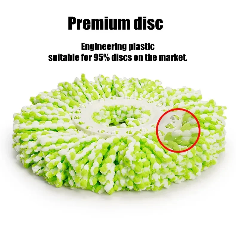 5PCS Mop Head Rotating Cotton Pads Replacement Cloth Spin for Wash Floor Round Squeeze Rag Cleaning Tools Household Microfiber