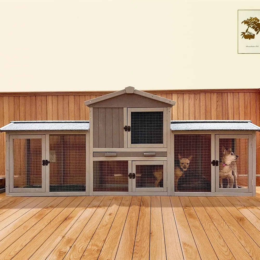 Large Outdoor Rabbit Cage with Removable PVC Floor for Easy Cleaning