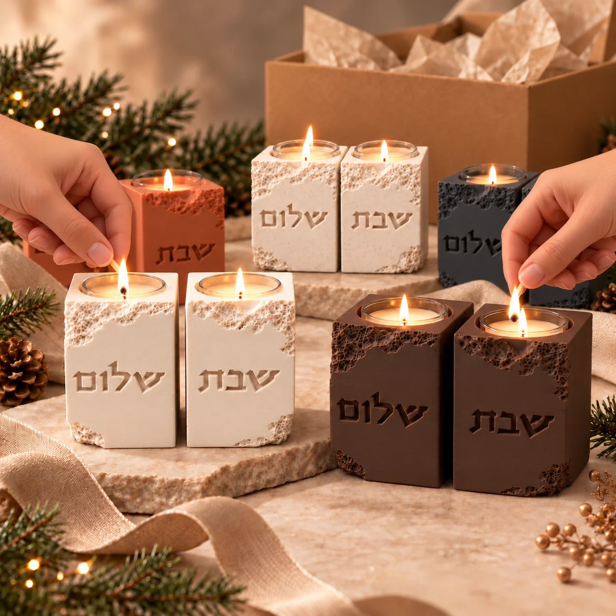 Shabbat Shalom Candle Holders  - Silk Candle ulasan dan harga