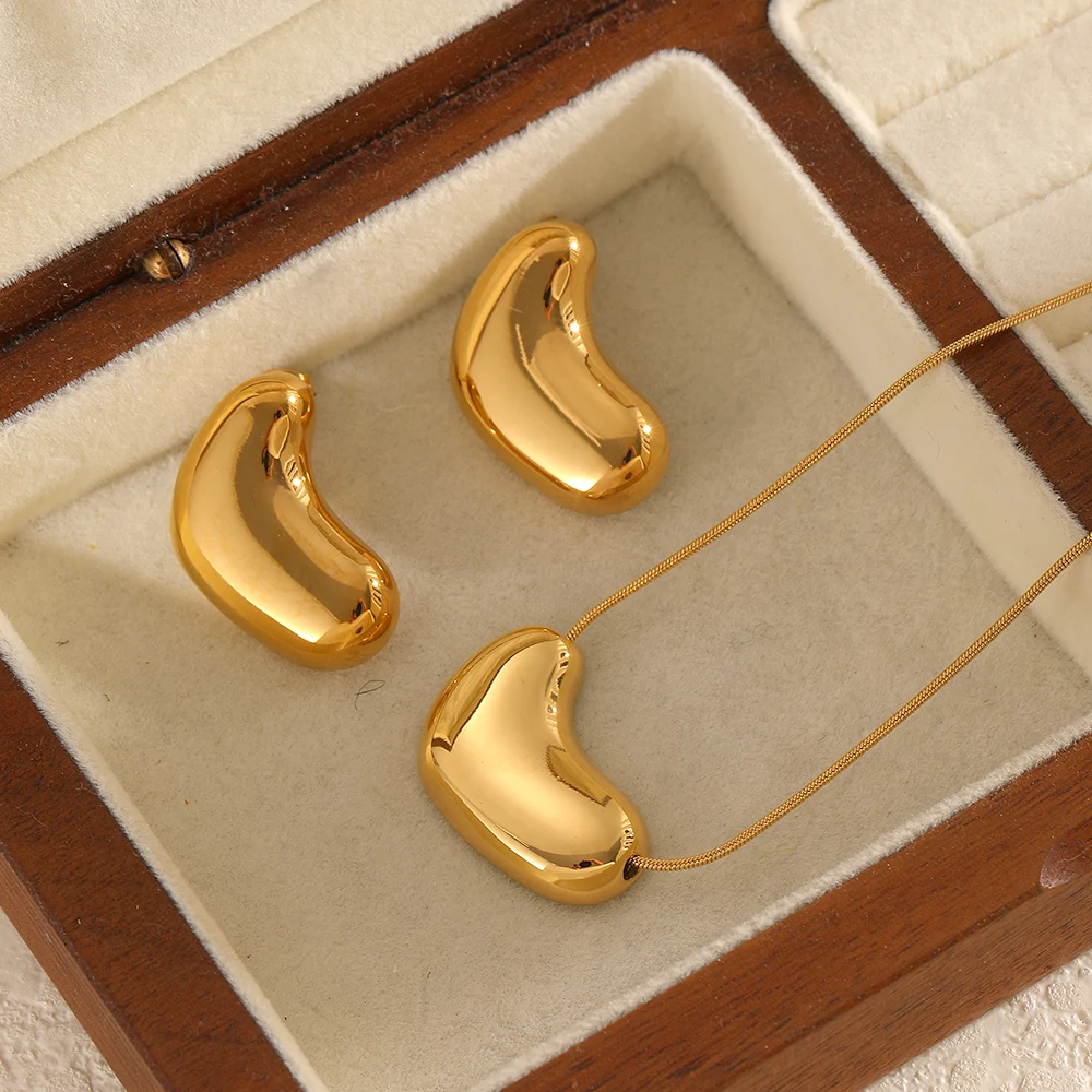 TD أزياء أنيقة هندسية البازلاء شكل الفولاذ المقاوم للصدأ الأذن مربط للنساء فتاة هدية غرامة تصميم الأذن الملحقات