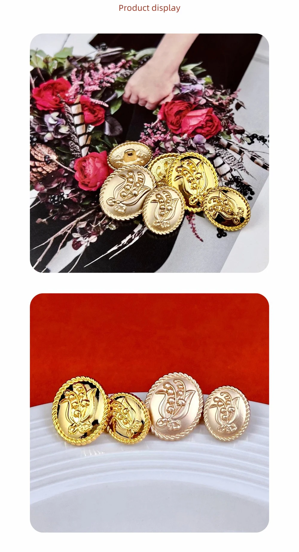 10 Stück Geprägte Metallknöpfe zum Nähen, für Kleidung, Ledertaschen, DIY-Bastelarbeiten, Hochwertige Dekorative Vintage Ovale Knöpfe für Kleider und Accessoires – Detail 1
