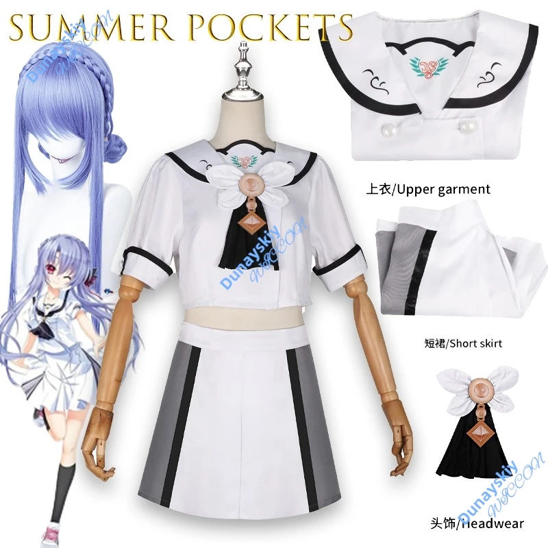 

Летний карнавальный костюм с карманами - Tsumugi Wenders & Ao Sorakado Women | Kawaii милый аниме-игровой наряд на Хэллоуин и Рождественскую вечеринку