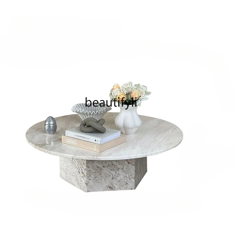 

Cave Stone Coffee Table round Marble French Living Room Nordic Coffee Table Design