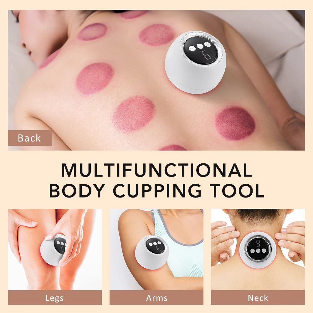 

9 Levels Electric Cupping Therapy Machine Red Light Therapy Vacuum Cupping Massager Rechargeable Heating Massage Relaxing Tools