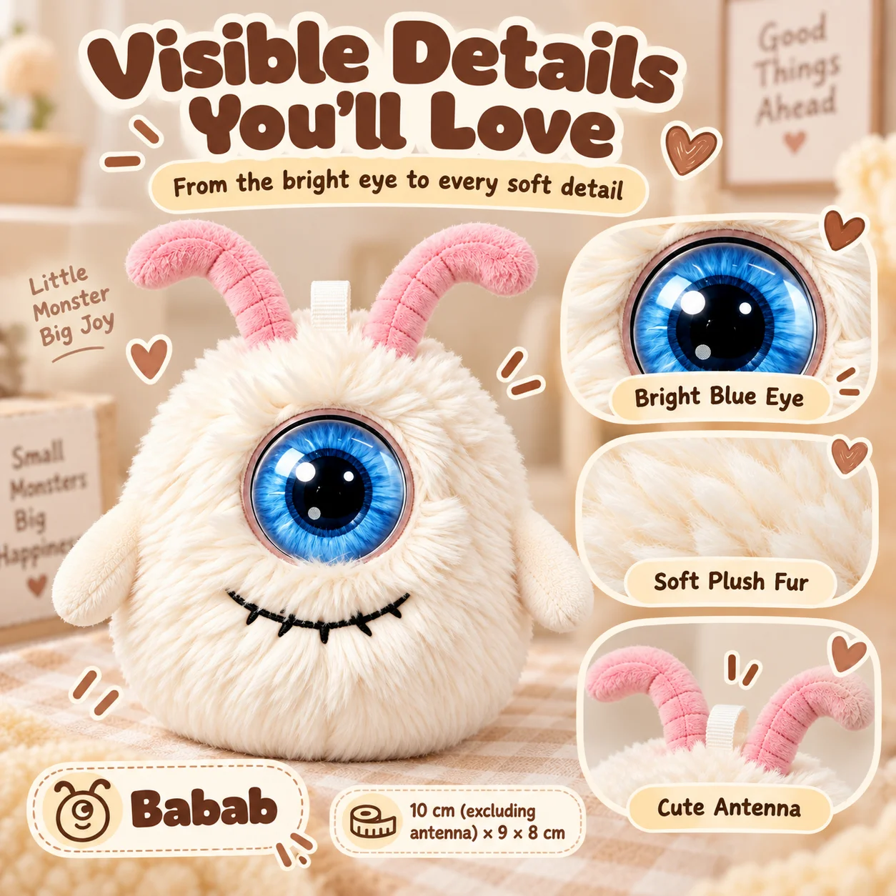 Tuya Smart AI Plush Robot Eyes & Voice Control, Interactive Smart Toy USB Rechargeable Companion for Kids Gifts/Smart Home