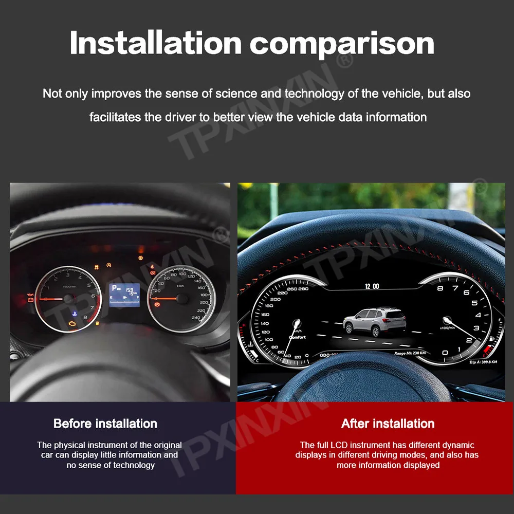 For Subaru Forester 2019~2024 Linux Auto Gauge Car instrument cluster Digital LCD Cluster Car Digital Dashboard Panel Carplay