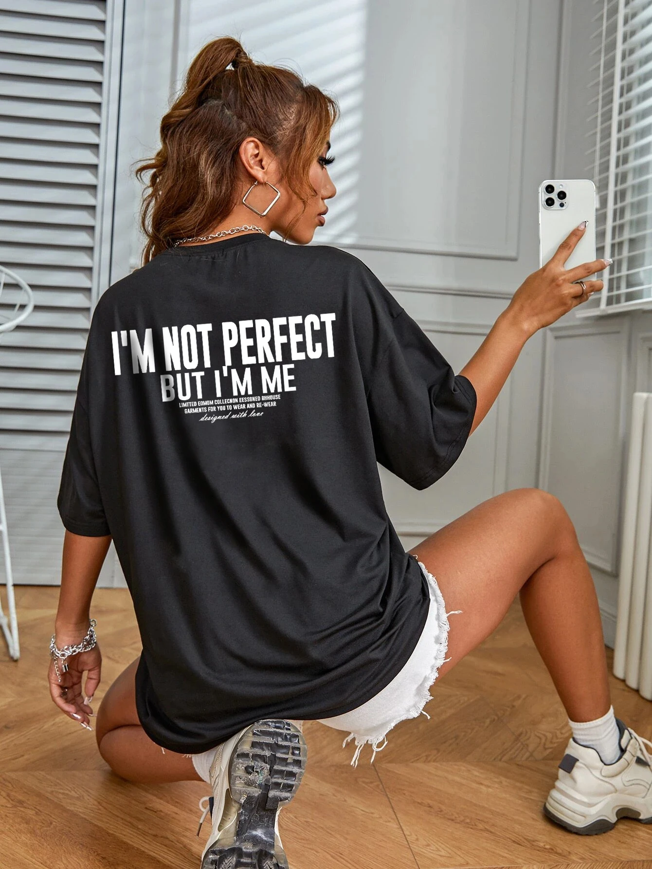 Letter Print T-shirt, Casual Short Sleeve Top For Spring & Summer, OverSize Women\'s Clothing