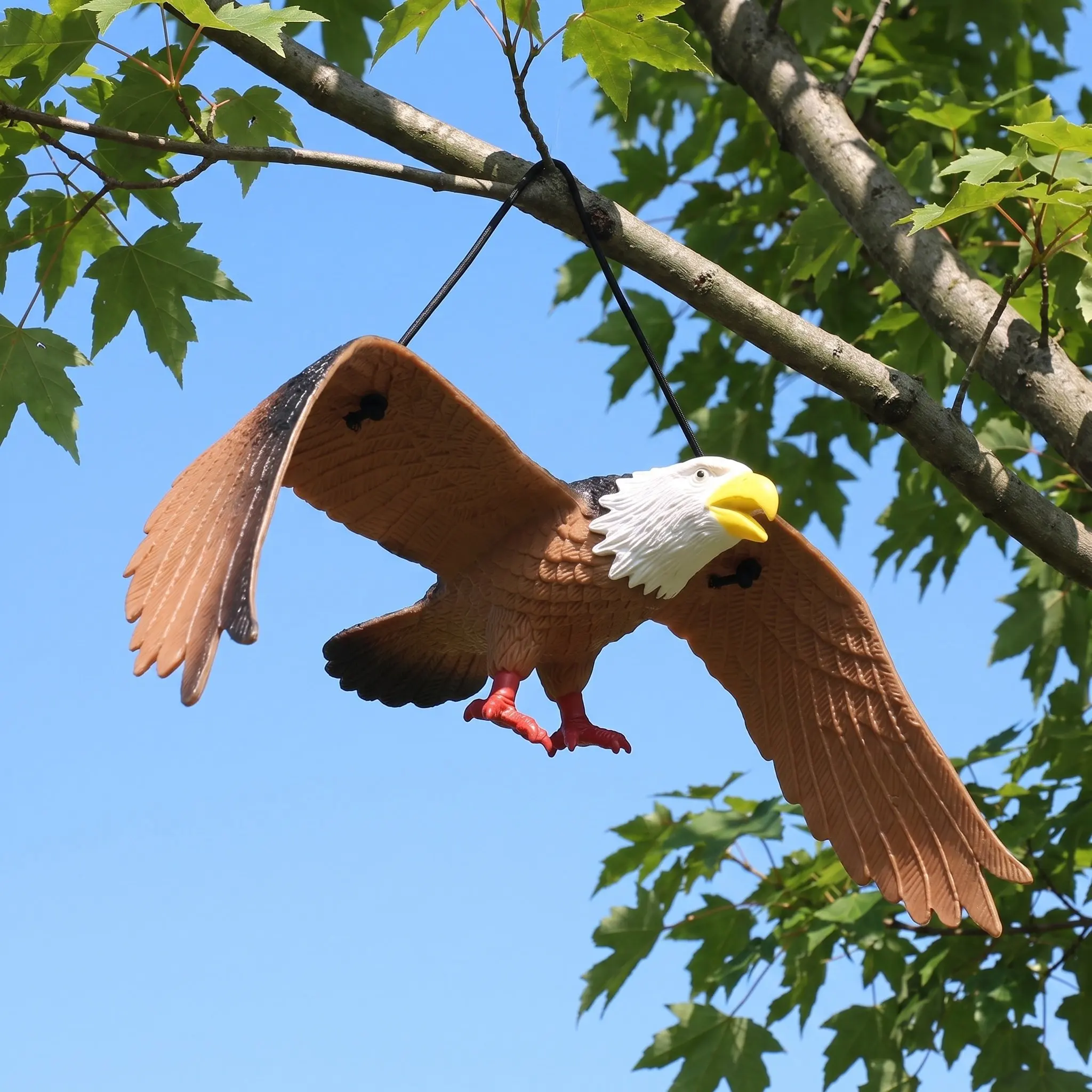 Simulation Bird Repellent Eagle Flying Scarer Decoration for Patio Fake Backyard Brown Hanging Figurine