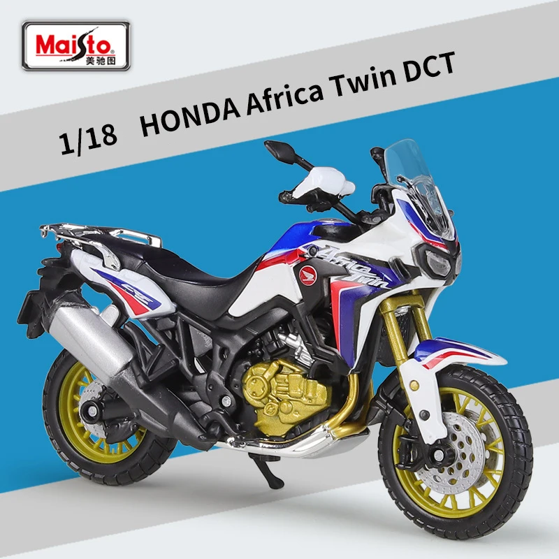 1/18 Honda Africa Twin DCT Die Cast Motorcycle Model Toy Vehicle Collection Autobike Shork-Absorber Off Road Autocycle Toys Car