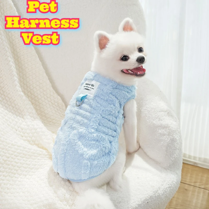 

Small Dog Winter Clothes Fleece Lined Warm Apparel Teddy Bichon Pomeranian Pet Harness Vest Outfits Cat Puppy Cozy Cold Weather