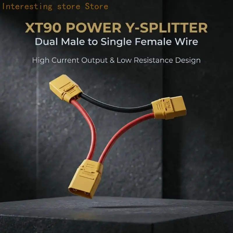 One-to-Two XT90 Battery Link Cable with Gold Contacts and Flexible Wire Silicone 55KC
