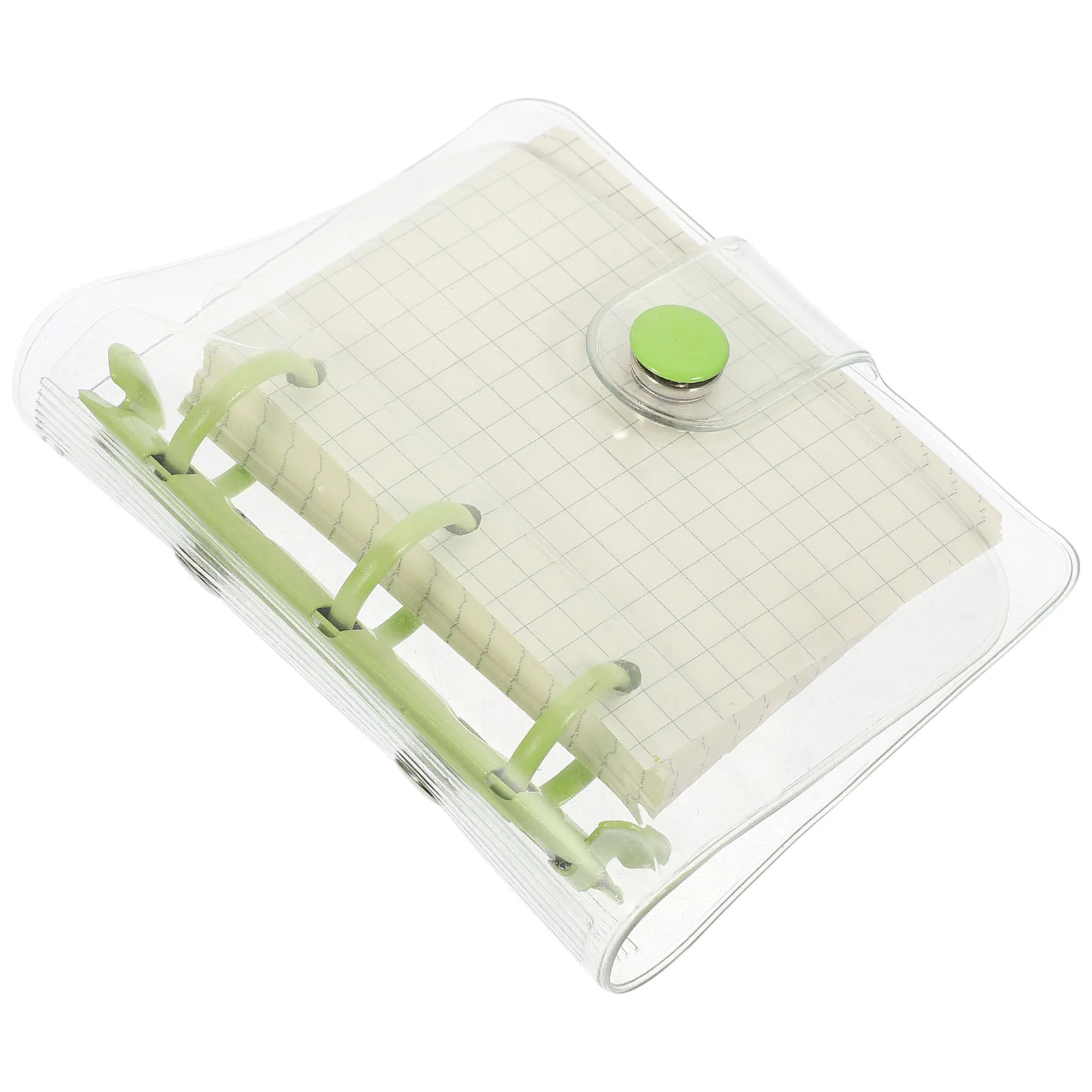 

Mini Notebook Notepad PVC Paper Metal Waterproof Lightweight Compact Size Creative Scrapbook Pocket Binder Transparent Cover