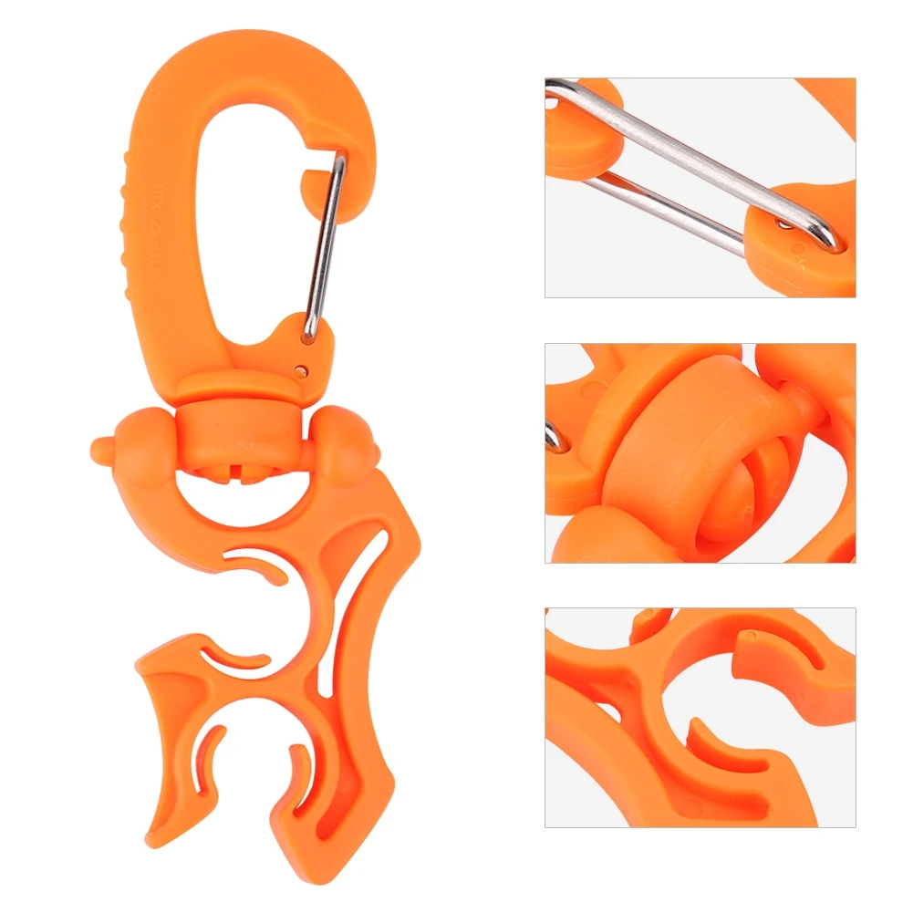 1 قطعة في الهواء الطلق الغوص مزدوجة BCD خرطوم الضغط المنخفض حامل قصاصة مع مشبك هوك المفاجئة (أخضر)