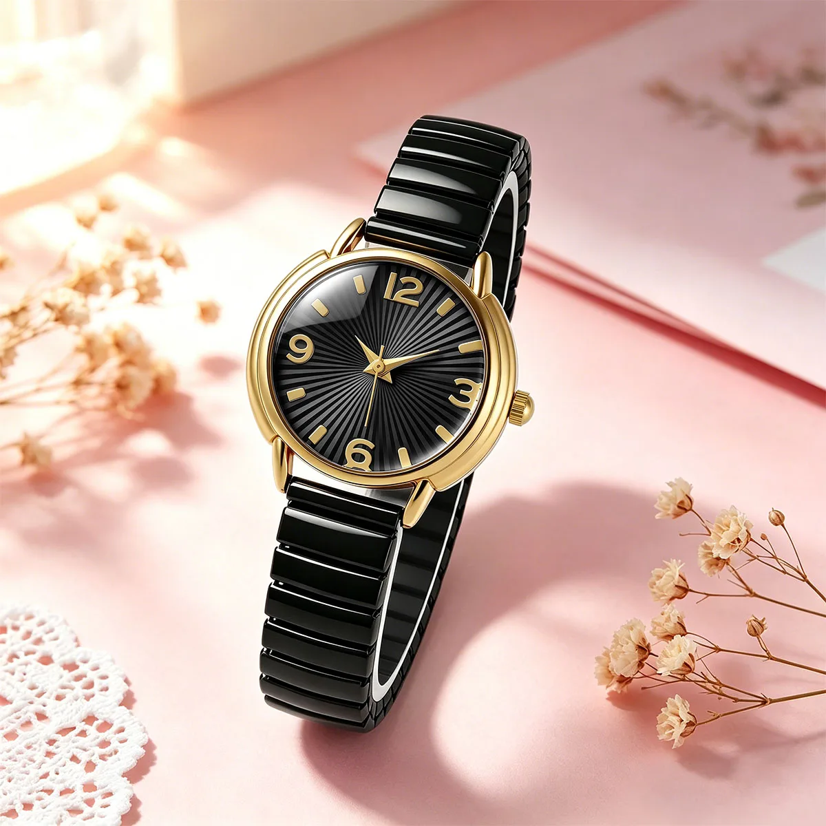 Teperament Women Fashion Luxury Trend Popular Ladies Elastic Strap Quartz Watches Anniversary Gift