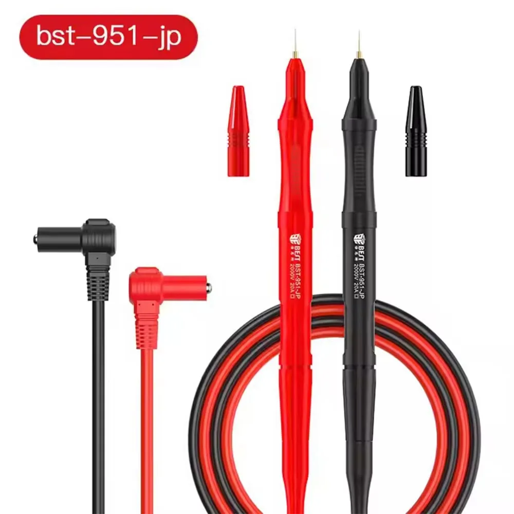 20A Spring Telescopic Mulitmeter Probe Test Leads Pure Copper Superconducting Pointer Soft Silicon Wire Material BST-951-JP