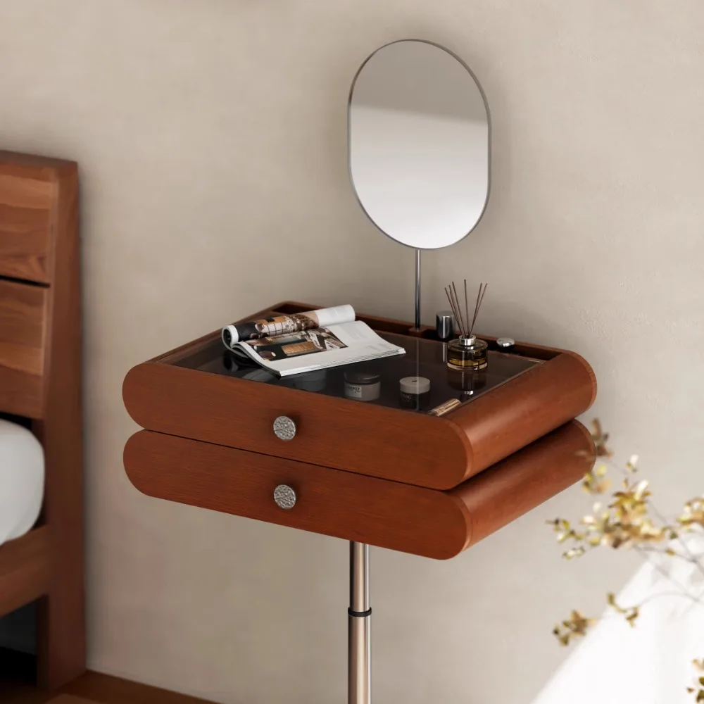 Dresser removable makeup retro small dressing with makeup mirror integrated