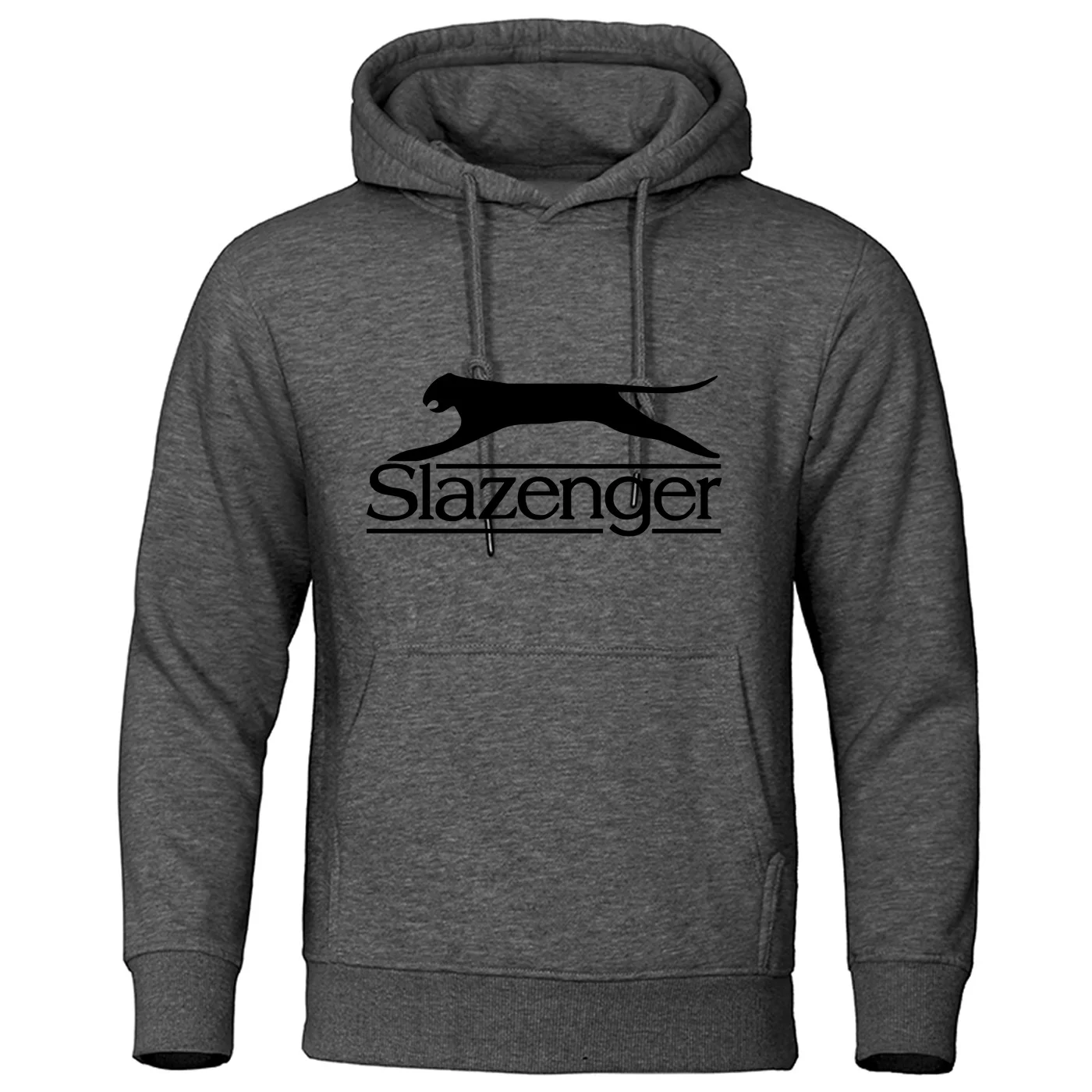 2024 Slazenger Fashion Autumn New Fashion Letter Minimalist Printed Elastic Top Loose Men's Hooded Sweatshirt Hip Hop Hoodie