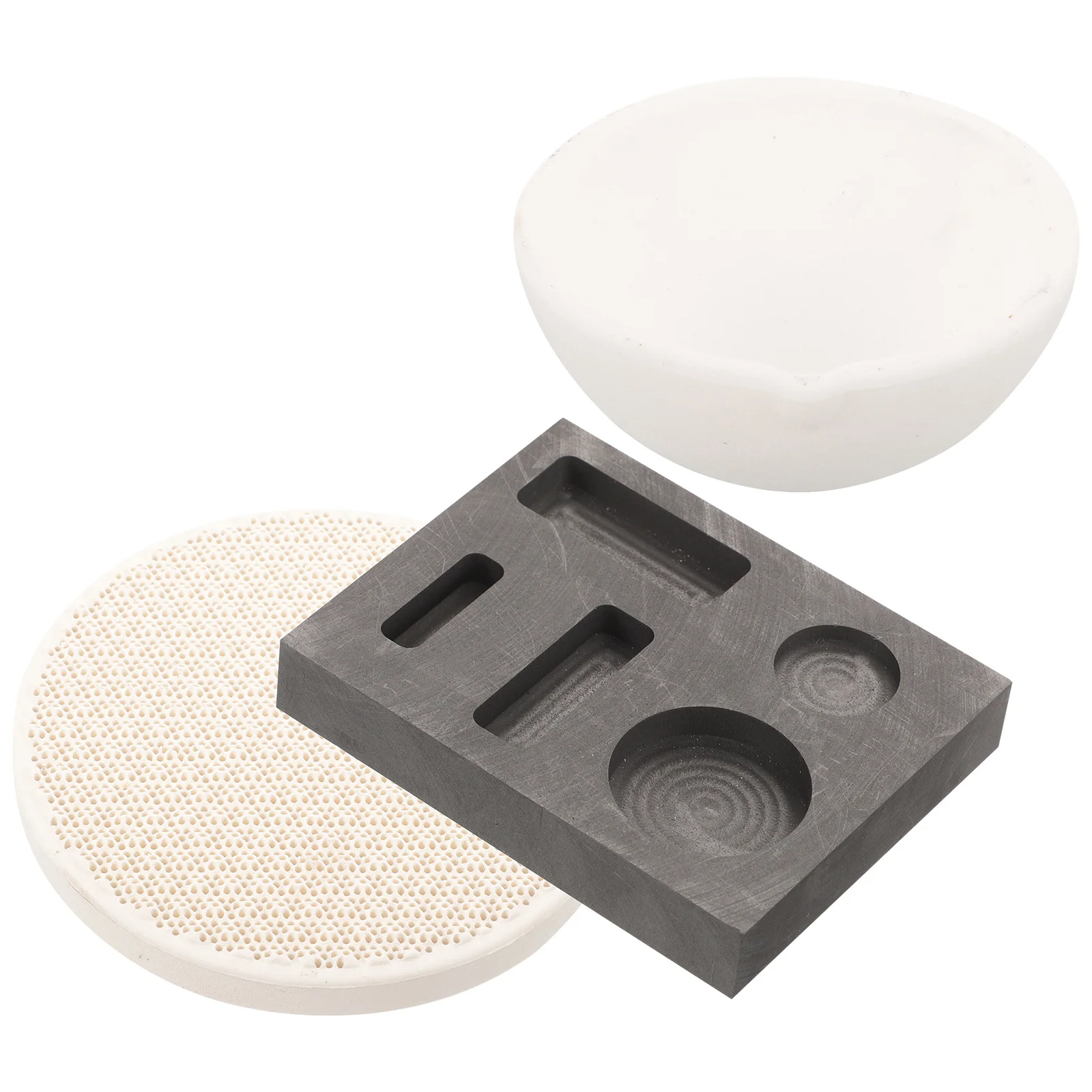 1Set Crucibles Bowl for Melting Metals Gold Silver Brass Ingot Mold Set Portable Wear-Resistant Casting Tool for Jewelry