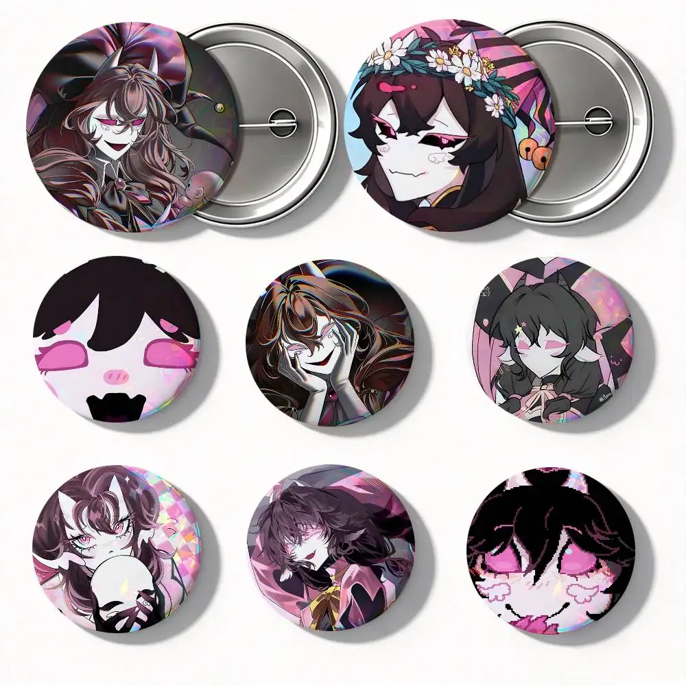 Freak Circus Columbina Round Badge Creative Brooch Clothing Backpack Accessories Lapel Pin