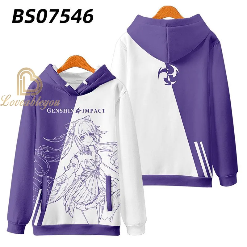 Camisola de manga comprida Genshin Impact infantil, Hoodies infantis, roupas de meninos e meninas, jaqueta de outono, 4t-45t