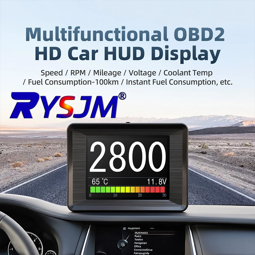 OBD2 On-board Computer Car Head Up Display HUD Digital Speedometer Trip Display Speed Fuel Consumption Temperature Gauge Alarm