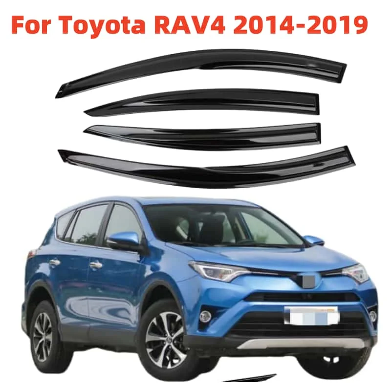 For Toyota RAV4 2014 2015 2016 2017 2018 2019 Window Visor Rain Guard Side Vent Deflector Weathershield Moulding Car Accessories