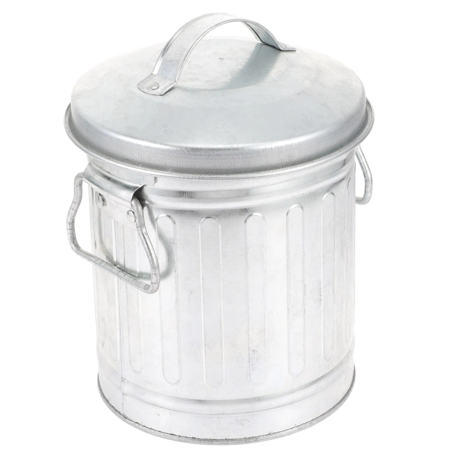

European Style Iron Trash Bin for Office Desk Small Decorative Wastebasket Home Bedroom Garbage Can Creative Art Storage Bucket