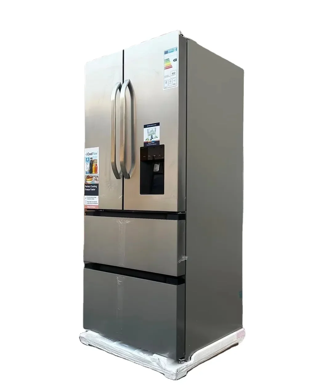 OEM 628L 4 French air-cooled frost free gray advanced design intelligent refrigerator for home and commercial use