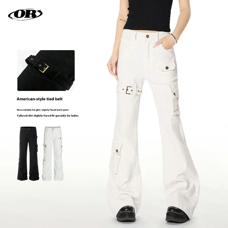 

OR FL однотонные хлопковые женские брюки-карго Micro 99, американские уличные брюки в стиле ретро, модные брендовые стройные брюки для самосовершенствования