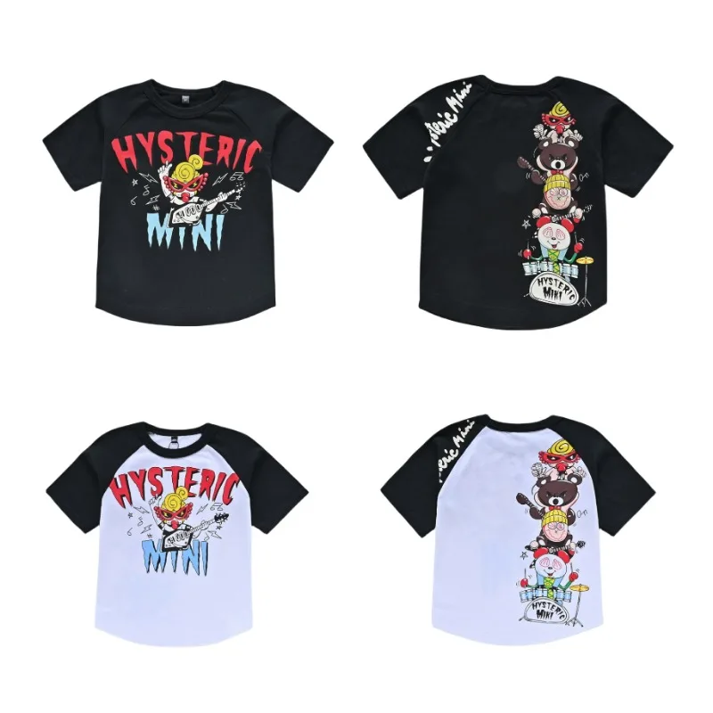 Boy Short Sleeve T-shirts Cartoon Rock T-shirt  Cute  Baby Tees Graphic Girls Tops Tee Roupa Infantil Kids Clothes Boys