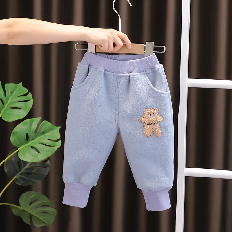 Kids Warm Pants for Boys Autumn Winter Thicken Casual Sweatpants for Children Sports Trousers