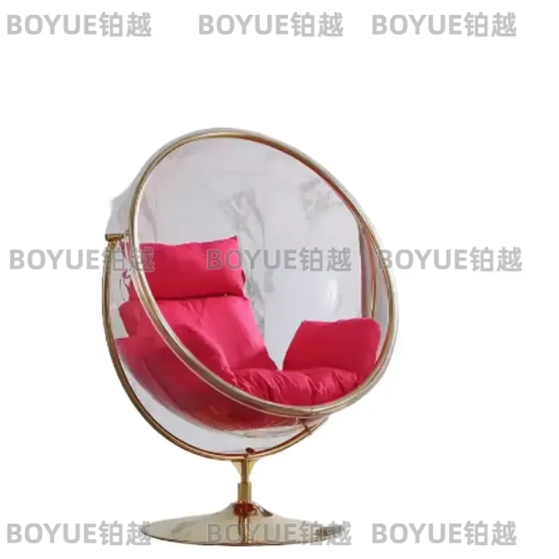 Transparent Acrylic Bubble Hanging Chair Indoor Outdoor Swing Seat Nordic Style Glass Ball Pendant for Balcony Patio Garden