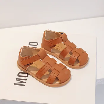 Summer New Children's Sandals Fashion Casual Princess Shoes Simple Boys Soft Sole Flat Beach Sandals Student H781