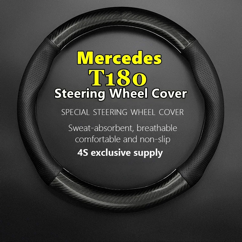 No Smell Thin For Mercedes Benz T 180 T180 T180d Steering Wheel Cover Genuine Leather Carbon Fiber 2022