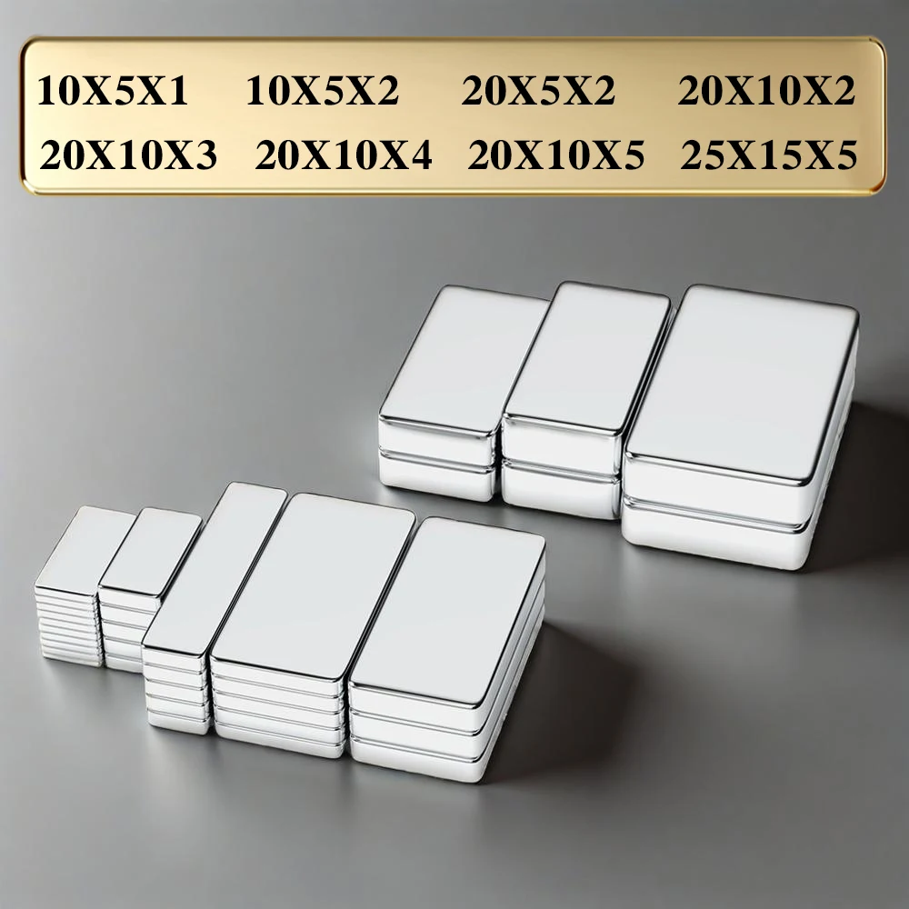 Powerful Neodymium Magnet N35 NdfeB Permanent Magnetic imanes Block Super Strong Fridge Magnet DIY 10x5x1 20x5x2 20x10x5 25x15x5