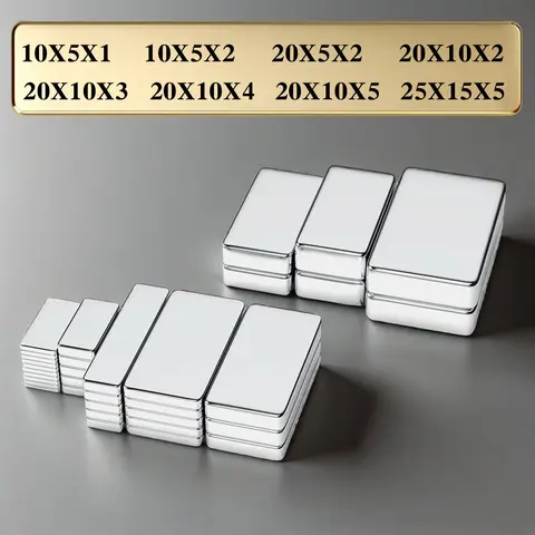 Powerful Neodymium Magnet N35 NdfeB Permanent Magnetic imanes Block Super Strong Fridge Magnet DIY 10x5x1 20x5x2 20x10x5 25x15x5