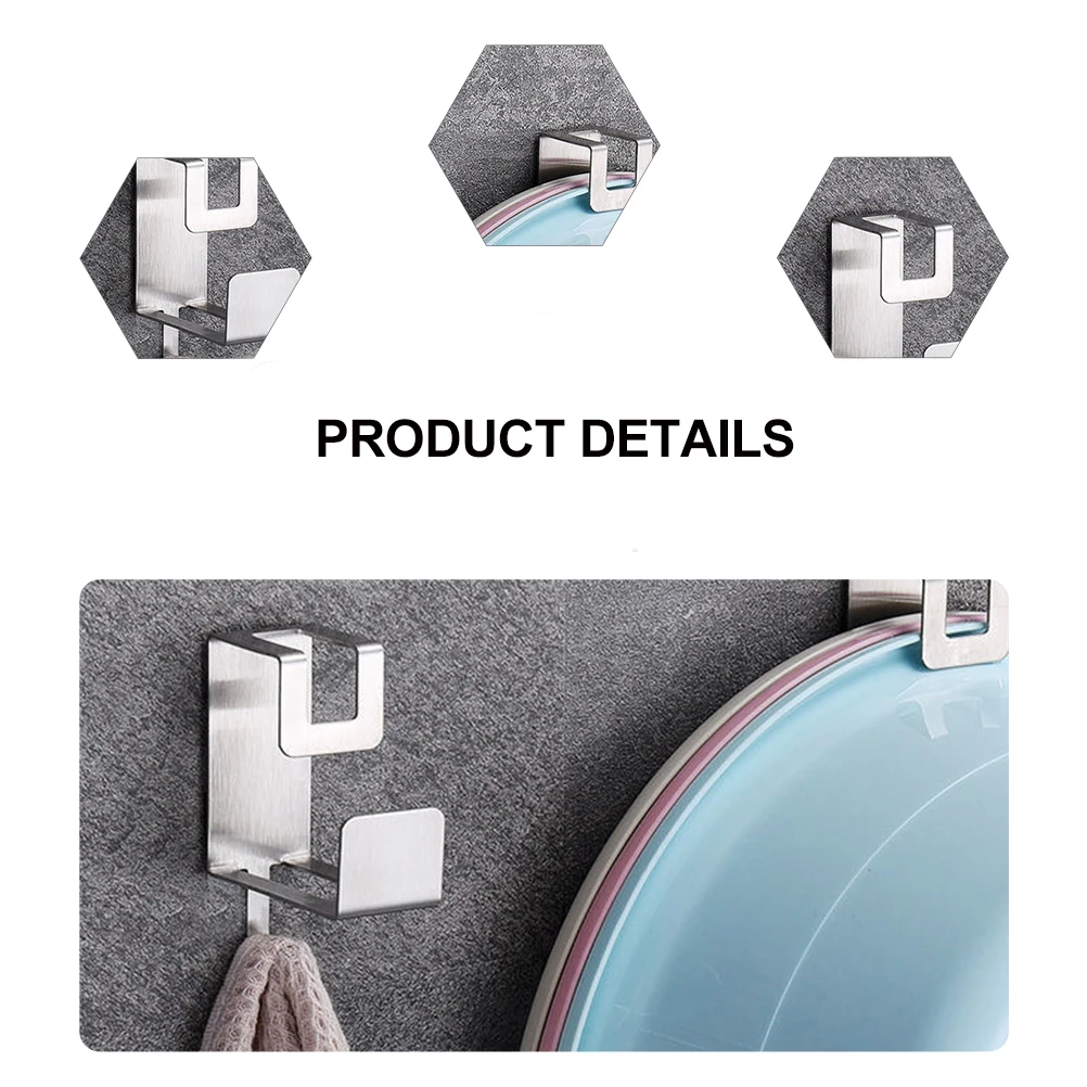 

2pcs Washbasin Wall Hanger Self-Adhesive No Drill Compact Multipurpose Basin Storage -Mounted Organizer Bracket For