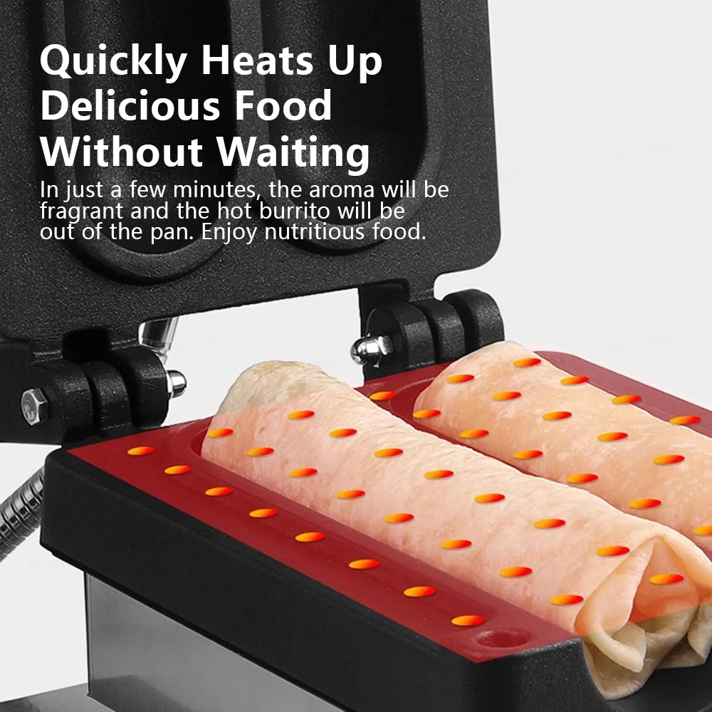 Doner Kebab Wraps Toaster Commercial Electric Burrito Maker 2 Holes Tortilla Wrap Machine 1500W 220-240V