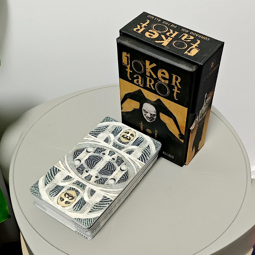 Joker Tarot Deck 12*7cm In Rigid Box 78 Pcs Dark Gothic Tarot Cards Printed on 350GSM Double-embossed Cardstock