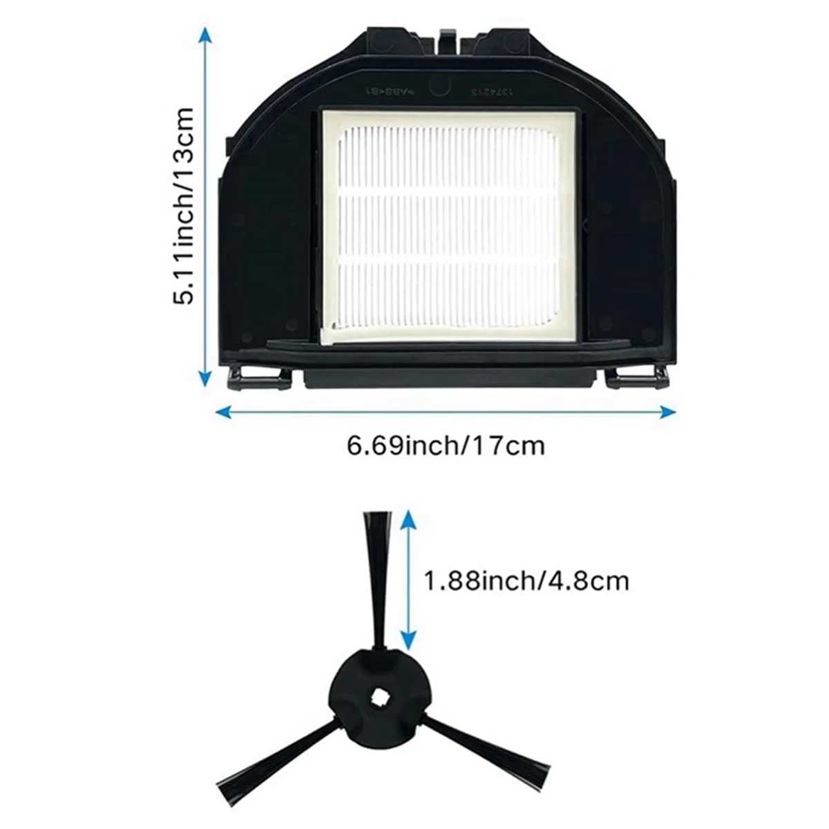 Kit de cepillo lateral de filtro de barredora para RV2310 RV2310AE, pieza de repuesto de aspiradora de Robot autovaciado