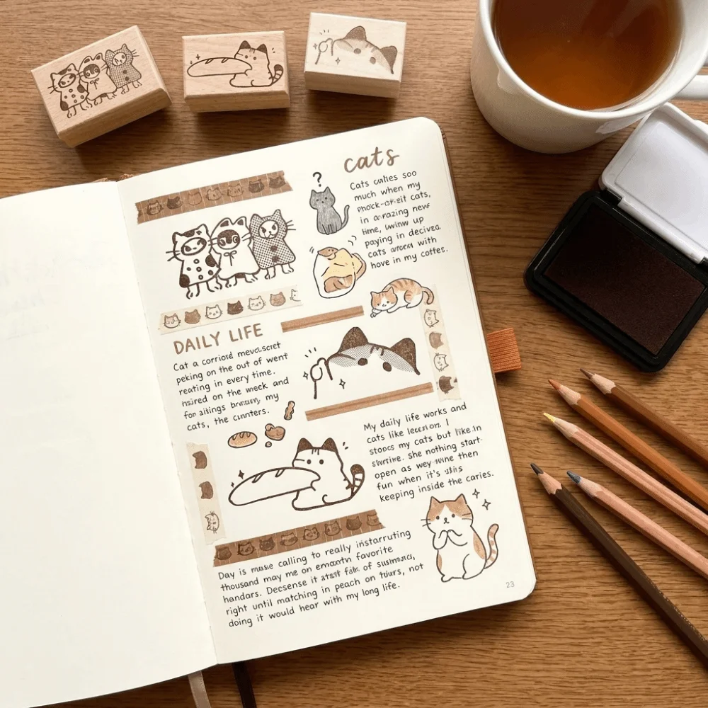 Bread-shaped Rubber Stamp Solid Wooden Grip Soft Rubber Wooden Rubber Stamp Cartoon Design Lightweight Mini Size