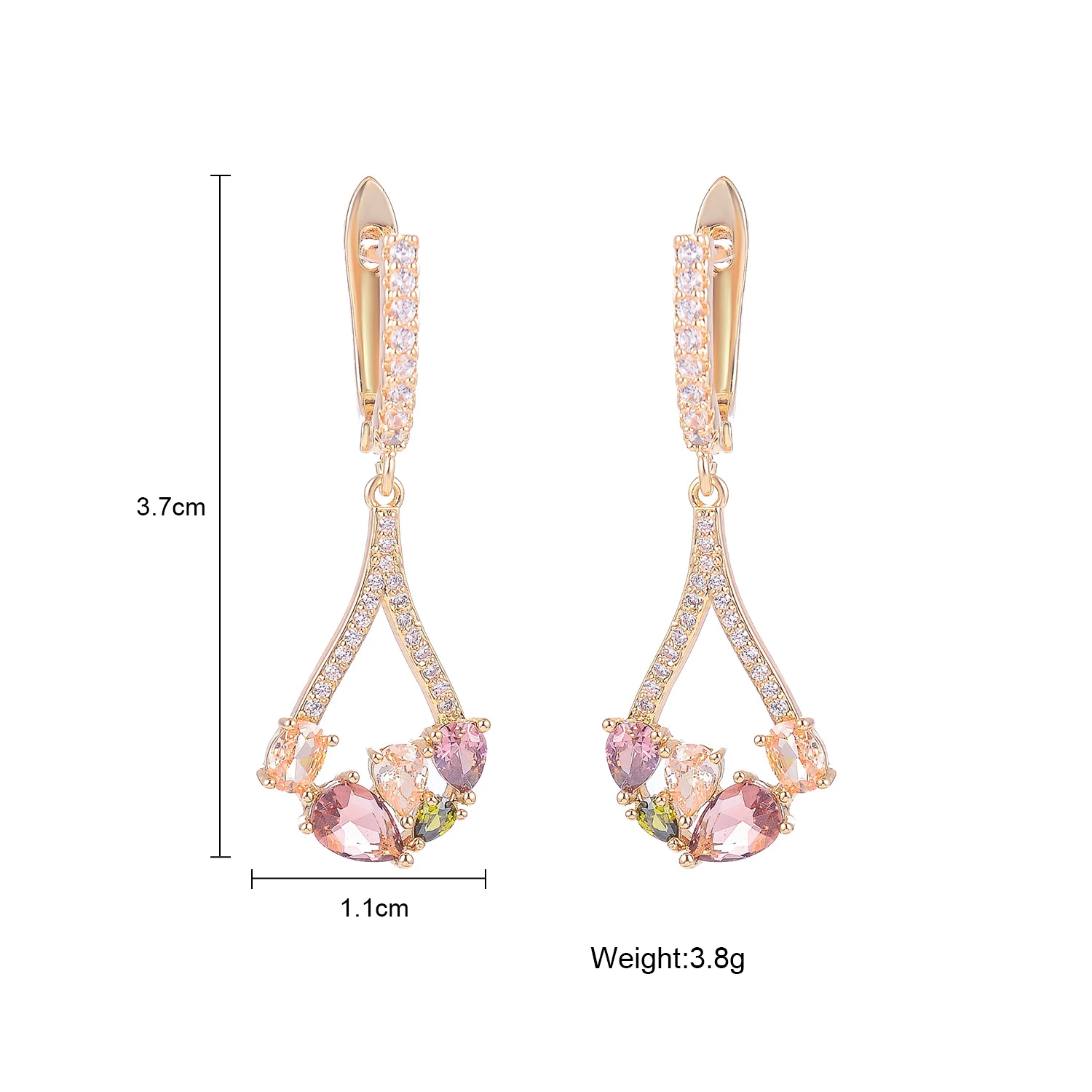 Drop-Shaped Stone Inlaid Female Earrings, Elegant, Compact And Exquisite, Prom Banquet Free Shipping