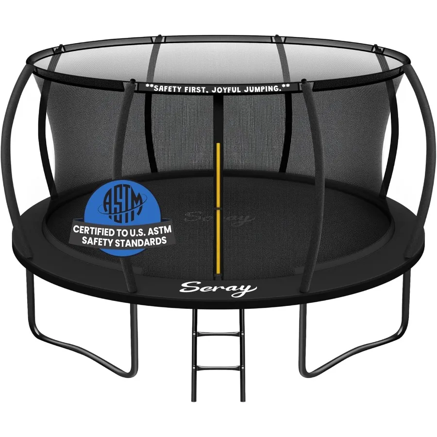 ترامبولين ترفيهي 10FT 12FT 14FT مع شبكة وسلم وطلاء مضاد للصدأ ترامبولين معتمد من ASTM في الهواء الطلق #1