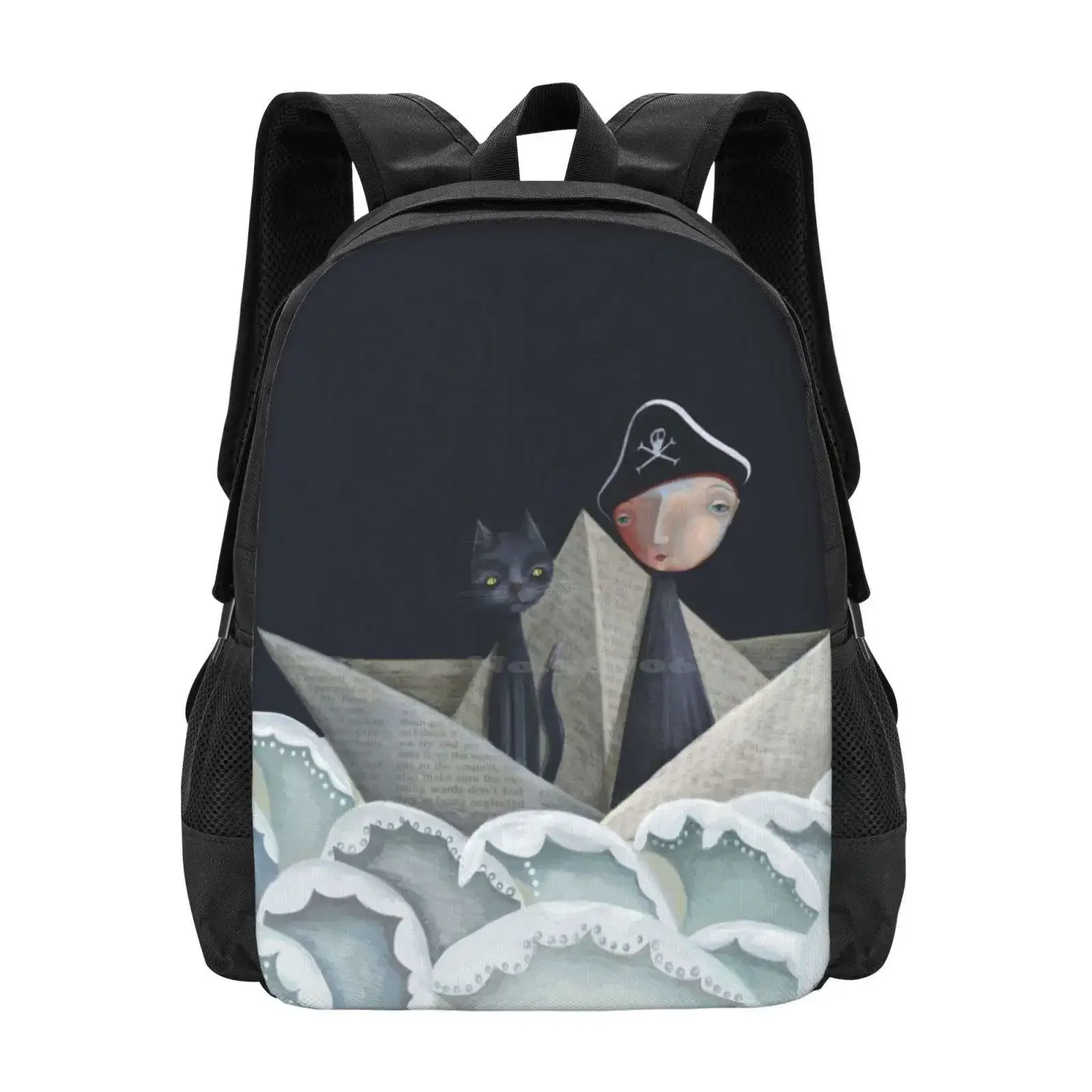 

The Pirate Ship Hot Sale Schoolbag Backpack Fashion Bags Ship Paper Boat Newspaper Boy Pirate Hat Children Cute Quirky Sea