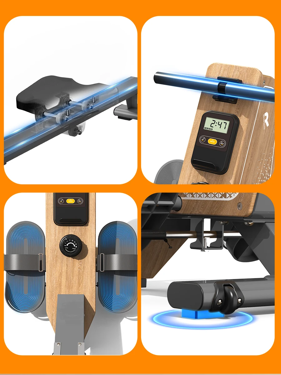 Heim-Rudergerät mit 16 Einstellbaren Magnetischen Widerstandsstufen, Bluetooth LCD-Display, 150KG Maximallast, Indoor-Fitness – Detail 6