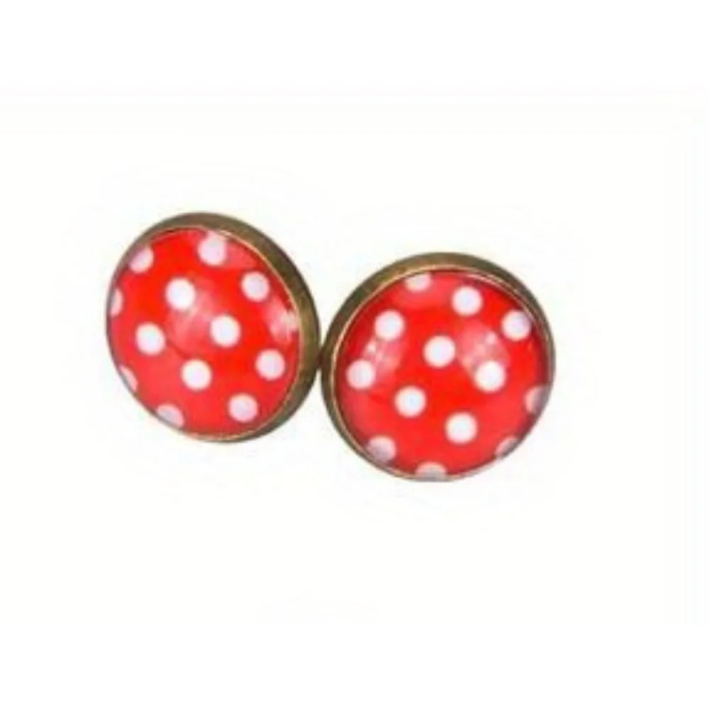 طقم إكسسوار زي بنمط PESENAR-Polka Dot للنساء ، نظارات عتيقة 50 ، أقراط من 50 ، ربطة رأس ، وشاح ، 4 #4